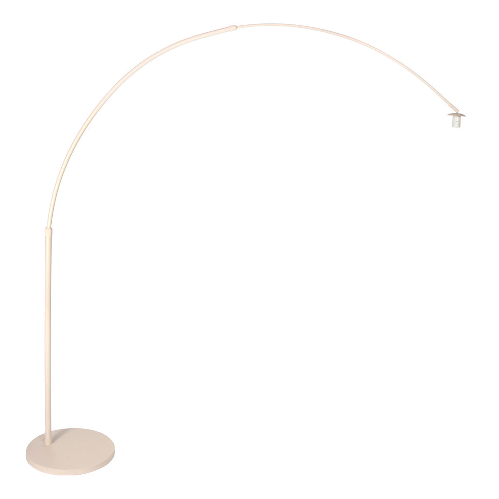 Lampadaire arc en rotin tressé crème avec abat-jour rond – H240 cm
