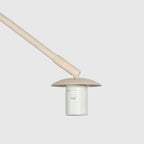 Lampadaire arc en métal crème abat-jour rotin tressé – H240 cm
