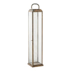 Lanterne en métal aspect laiton et verre strié à poser – H60 cm