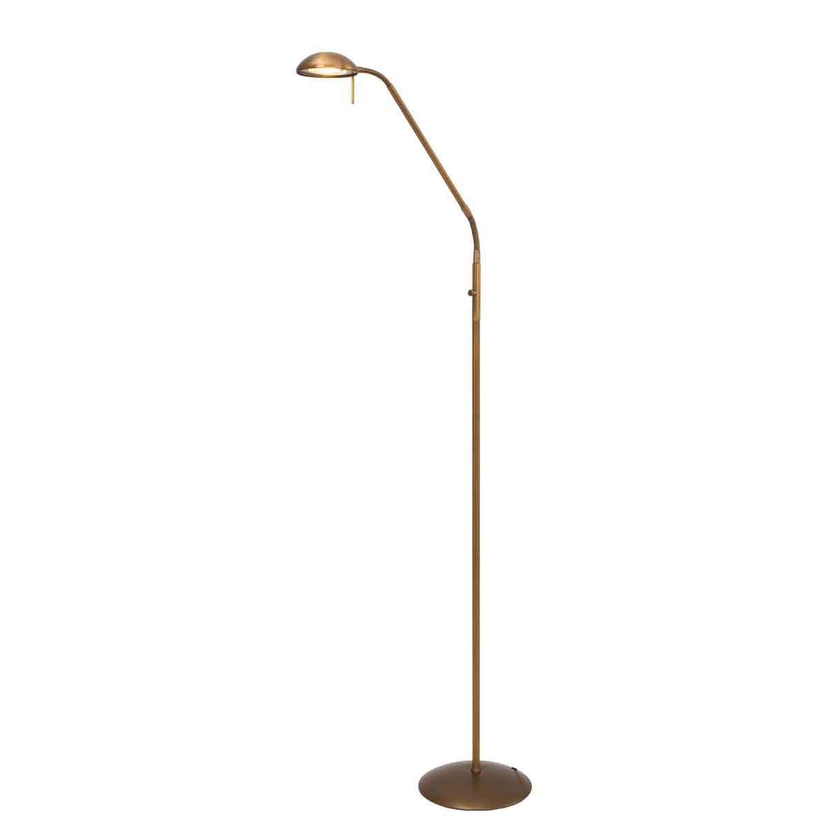 Lampadaire en métal bronze à bras articulé avec LED dimmable