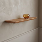 Étagère murale en teck massif naturel flottante – 60x16 cm