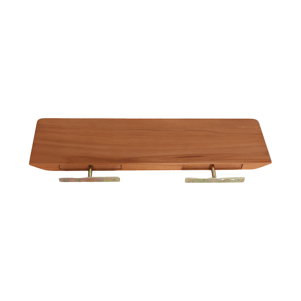 Étagère murale en teck massif naturel flottante – 60x16 cm