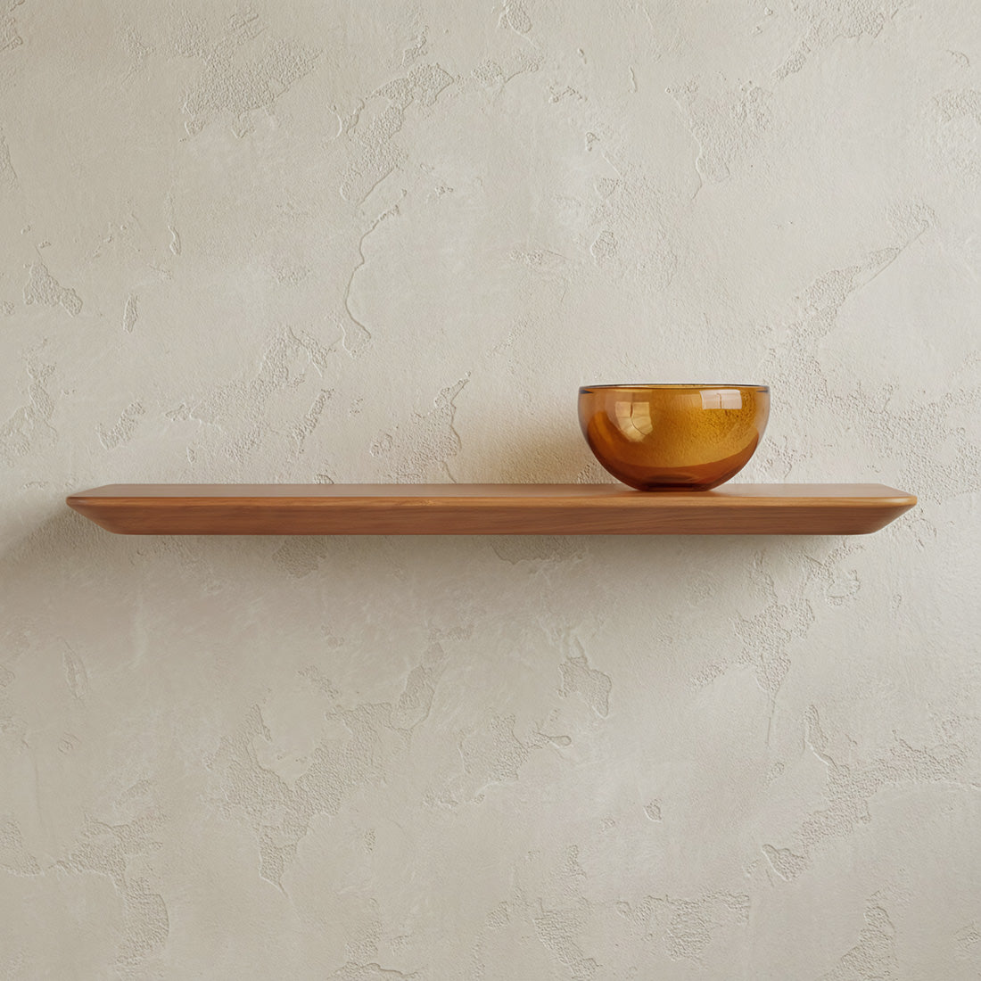 Étagère murale en teck massif naturel flottante – 60x16 cm