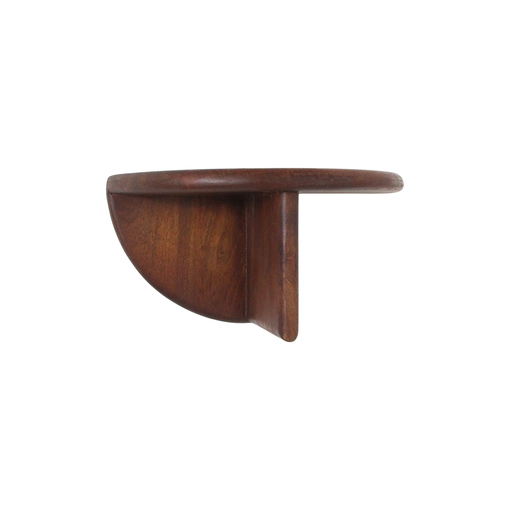 Étagère murale demi-lune bois manguier brun - 38x19 cm