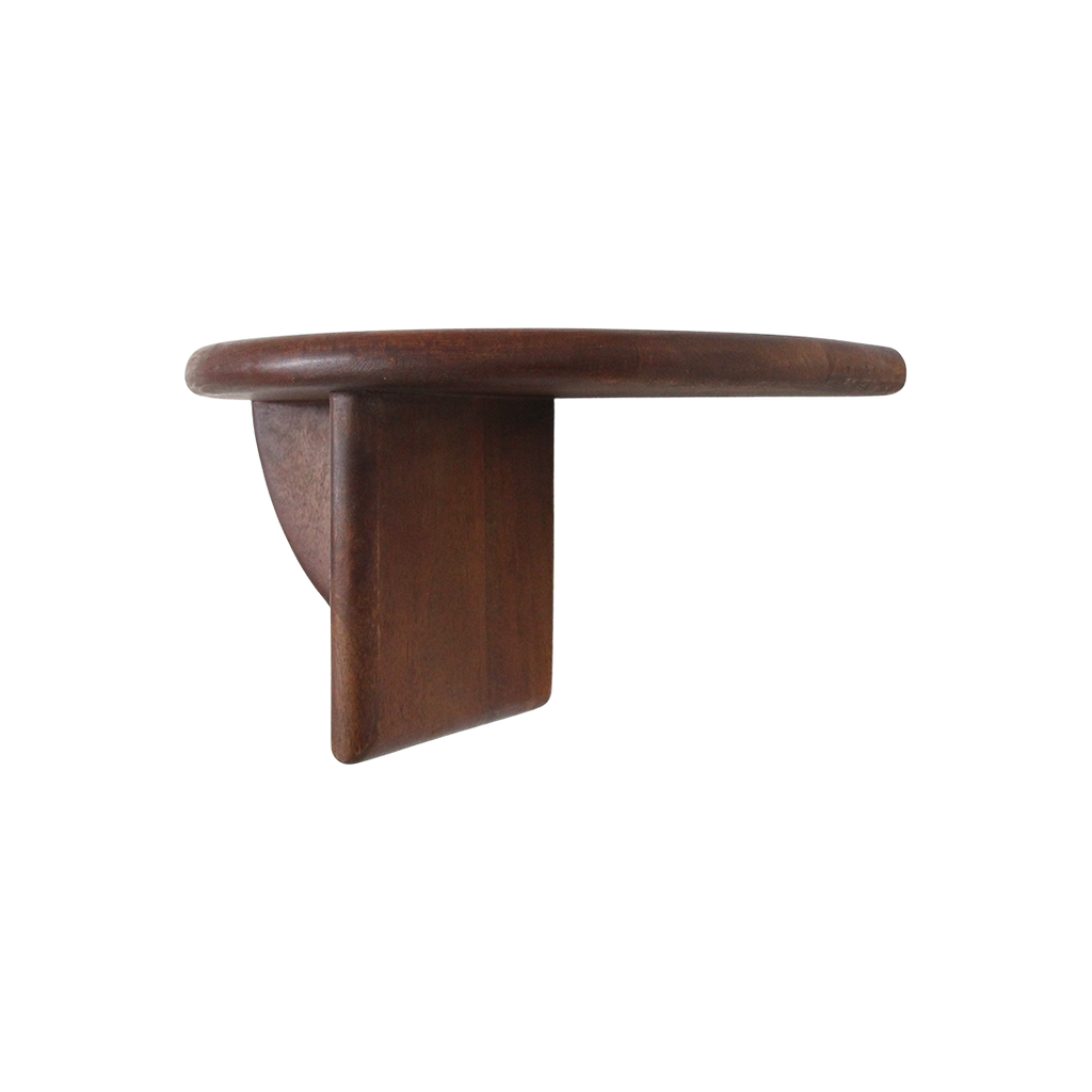 Étagère murale demi-lune bois manguier brun - 38x19 cm