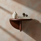 Étagère murale demi-lune bois manguier brun - 38x19 cm