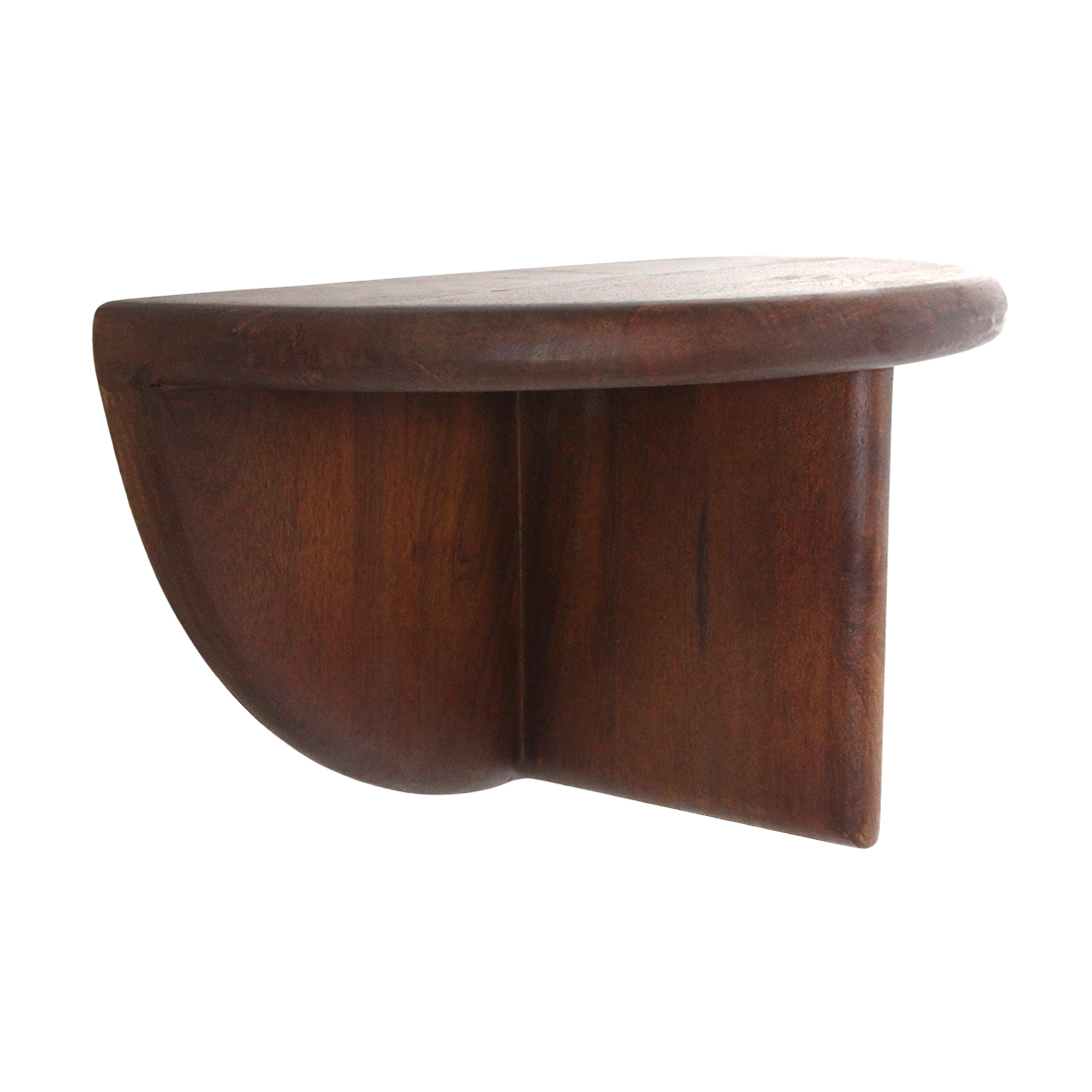 Étagère murale demi-lune bois manguier brun - 38x19 cm