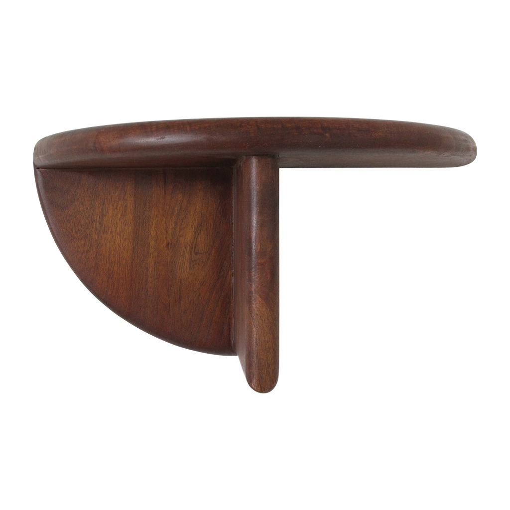 Étagère murale demi-lune bois manguier brun - 38x19 cm