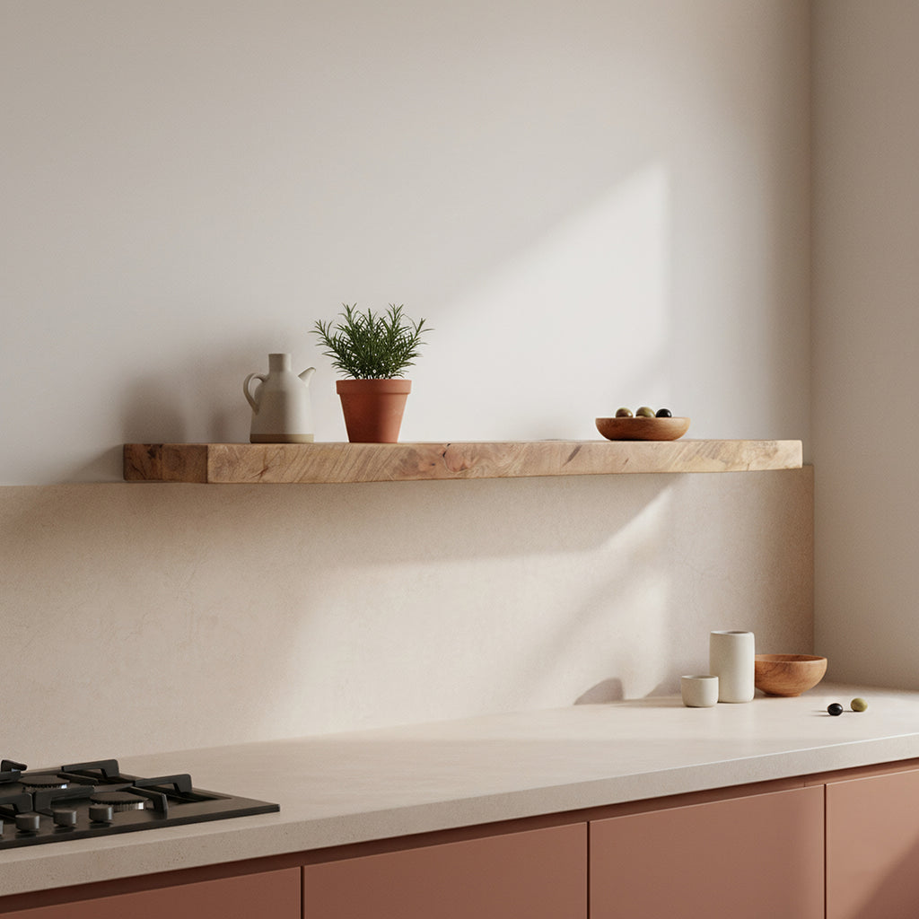 Étagère murale flottante bois manguier naturelle – 80x18 cm
