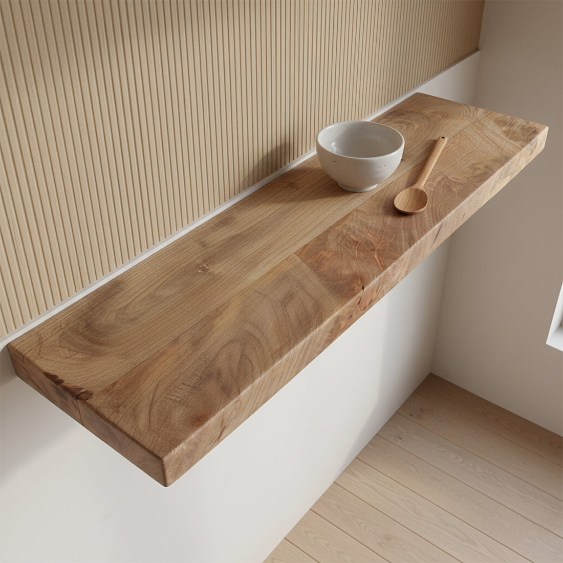 Étagère murale flottante bois manguier naturelle – 80x18 cm