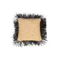 Housse de coussin en raphia  noir et naturel - 40x40 cm