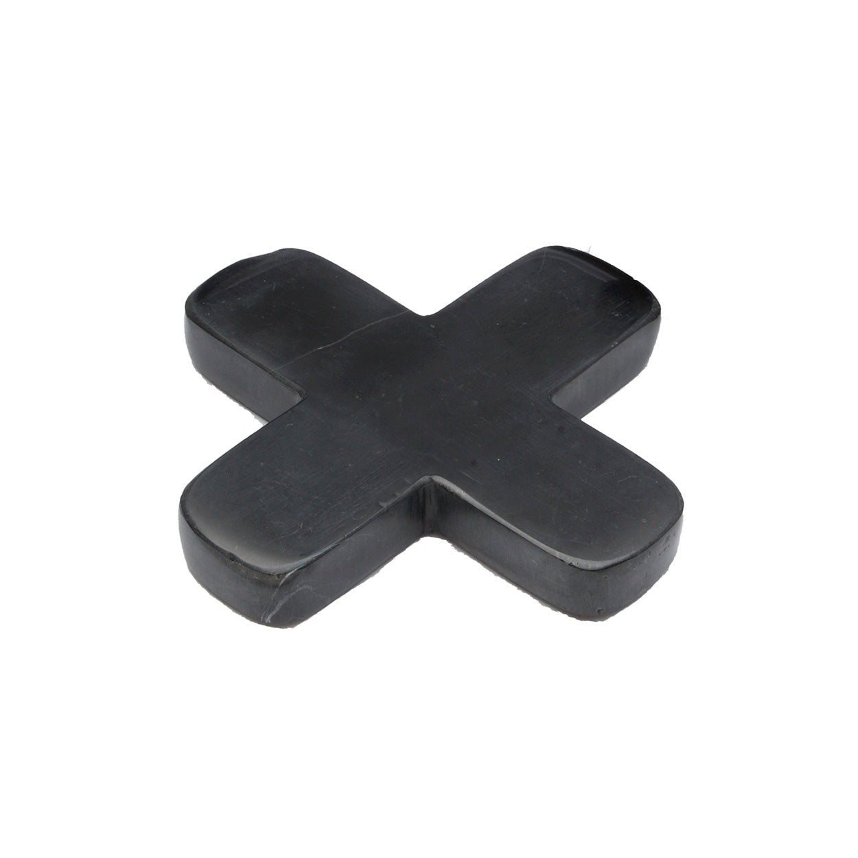 Dessous-de-plat en marbre noir forme croix design minimaliste