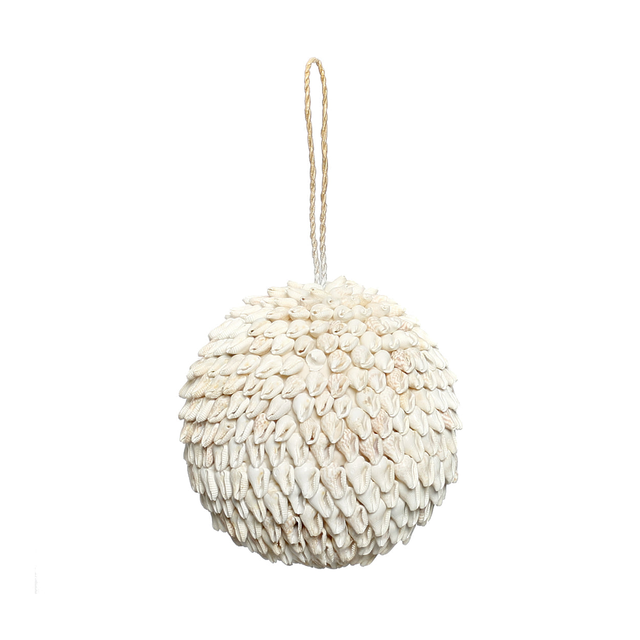 Boule décorative en coquillages blancs – Ø12 cm