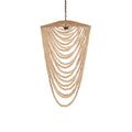 Suspension en perles de bois naturel silhouette goutte – H80 cm