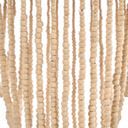 Suspension en perles de bois naturel silhouette goutte – H80 cm