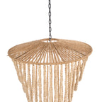 Suspension en perles de bois naturel silhouette goutte – H80 cm