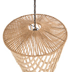 Suspension en perles de bois naturel silhouette goutte – H80 cm