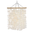Suspension en perles de bois naturelles forme goutte – H85 cm