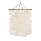 Suspension en perles de bois naturelles forme goutte – H85 cm