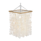 Suspension en perles de bois naturelles forme goutte – H85 cm