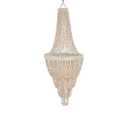 Suspension en coquillages beige en cascade pour salon – H85 cm