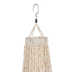 Suspension en coquillages beige en cascade pour salon – H85 cm
