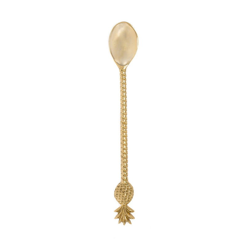 Cuillère longue en laiton doré motif ananas
