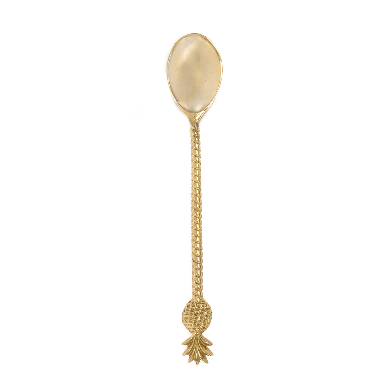 Cuillère décorative en laiton doré avec manche sculpté ananas