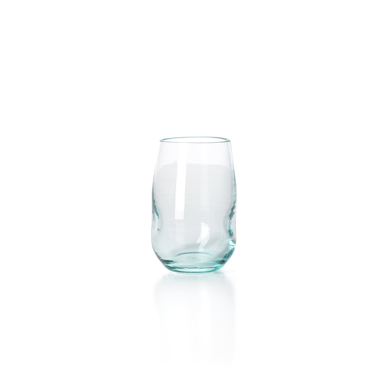 Verre en verre recyclé transparent – Finition bleu clair – H11 cm