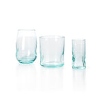 Verre en verre recyclé transparent – Finition bleu clair – H11 cm