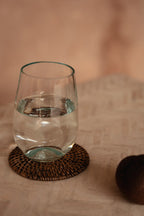 Verre en verre recyclé transparent – Finition bleu clair – H11 cm