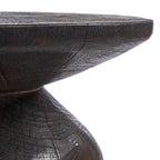 Table d'appoint en bois massif couleur ébène pour salon – Ø50 cm