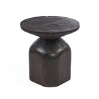 Table d'appoint en bois massif couleur ébène pour salon – Ø50 cm