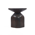 Table d'appoint en bois massif couleur ébène pour salon – Ø50 cm