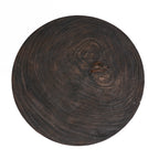 Table basse ronde en bois massif noyer foncé pour salon – Ø70 cm