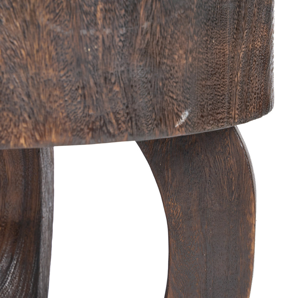 Table basse ronde en bois massif noyer foncé pour salon – Ø70 cm
