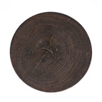 Tabouret en bois massif brun foncé sculpté à la main