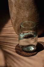 Dessous de verre rond en rotin marron Ø11 cm