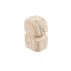 Duo salière poivrière en grès naturel forme totem 7 cm