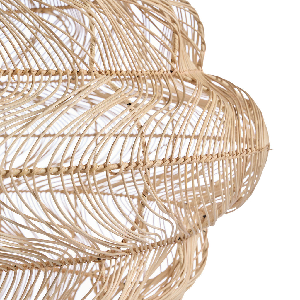 Suspension rotin naturel ajouré forme nuage – Ø102 cm
