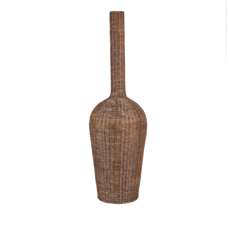 Suspension en rotin brun foncé forme amphore XXL – H156 cm