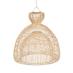 Suspension en rotin naturel forme cloche ajourée – Ø82 cm