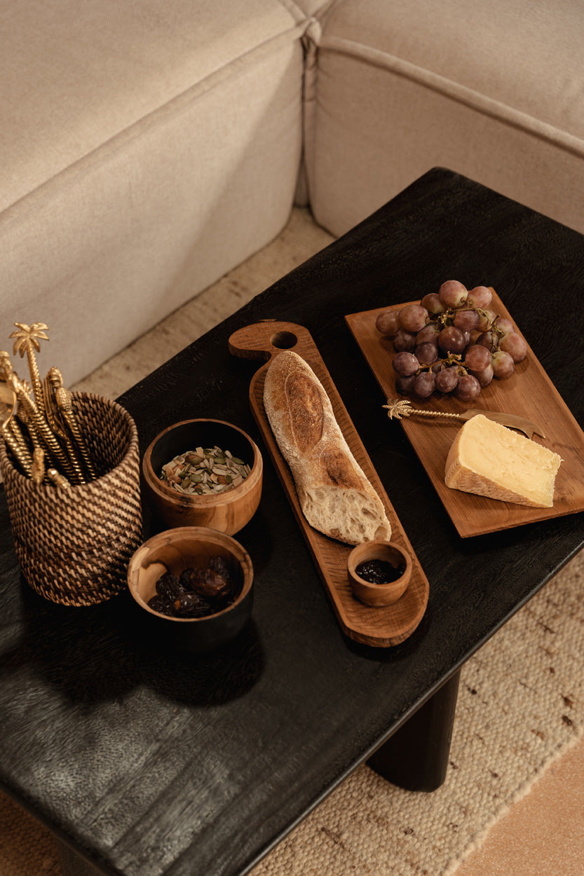 Table basse rectangulaire bois de manguier noir – 100x50 cm