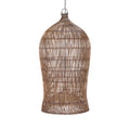 Suspension bambou tressé brun lampe de salon – Ø60 cm