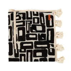 Jeté de lit en coton motif aztèque noir naturel 240x128