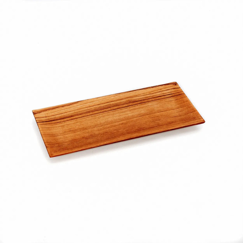 Plateau en racine de teck naturel rectangulaire pour apéritif