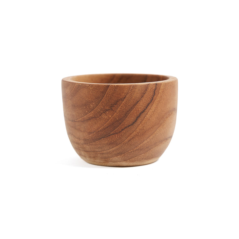 Coquetier en racine de teck naturel 5 cm artisanal