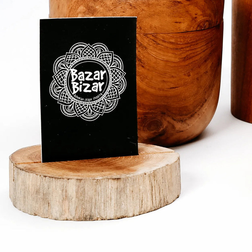 Porte-cartes décoratif en racine de teck