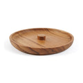 Porte-encens en teck racine finition naturelle forme ronde