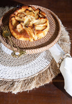 Set de table rond en raphia et herbe marine 45 cm